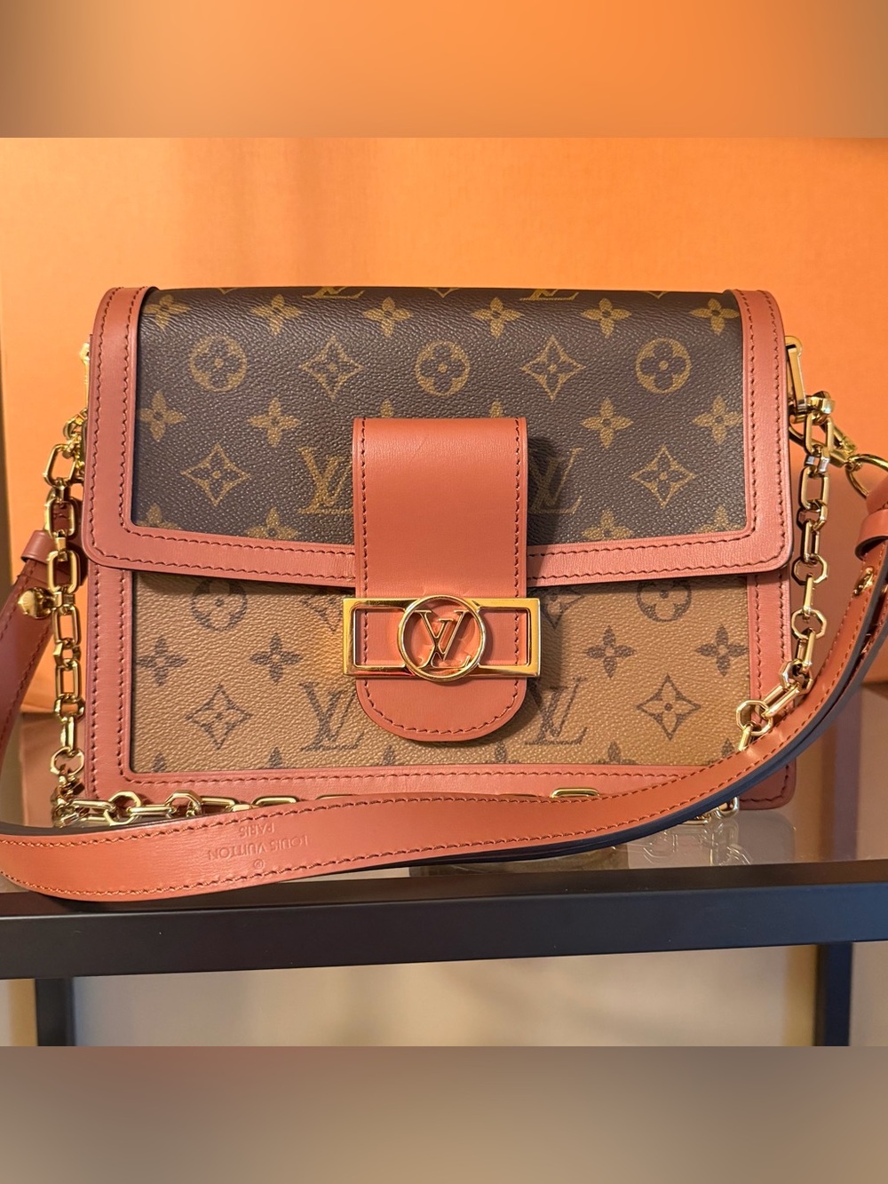 Louis Vuitton Microchipped Dauphine MM Reverse Monogram